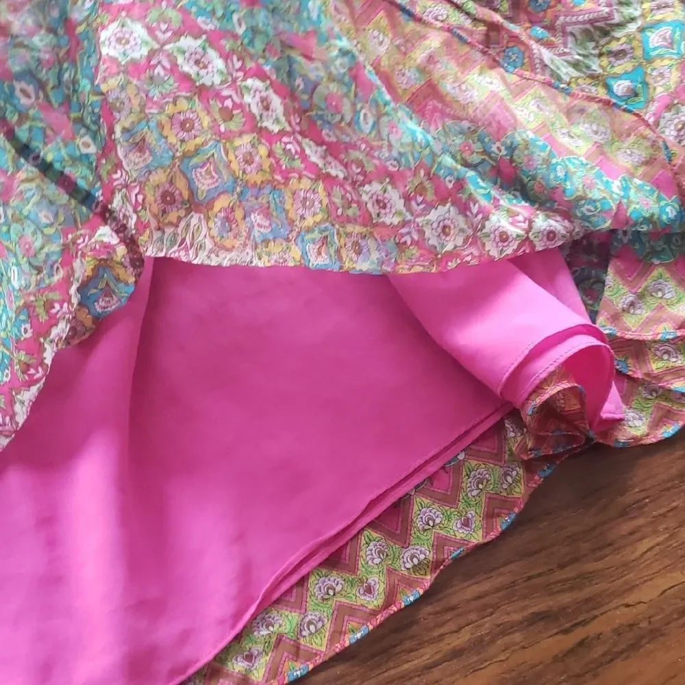 Diane Von Furstenberg Silk Maxi Skirt Size P Boho Chic Feminine Preppy Summer